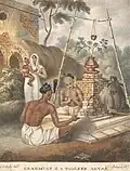 Brahmins at a Toolsee Altar