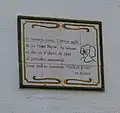 Plaque on Charlie Rivel's birthplace house.