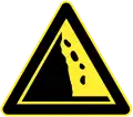 Falling rocks or debris on left