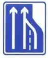 3-lane road merges to 2 lanes