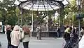 An old couple dancing & stylish band playing in City Garden, Odesa, Ukraine