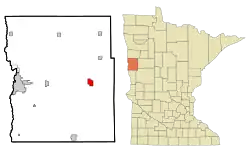 Location of Hawley, Minnesota