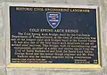 Plaque for American Society of Civil Engineers designated Historic Civil Engineering Landmark, on Stagecoach Road.