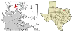 Location of Weston in Collin County, Texas