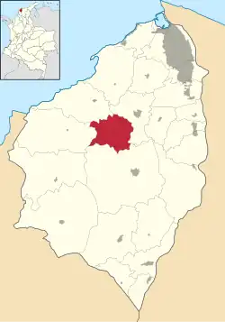 Location of the municipality and town of Usiacurí in the Department of Atlántico.