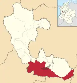 Location of the city and municipality of Pereira in Risaralda Department.