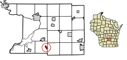 Location of Arlington in Columbia County, Wisconsin.
