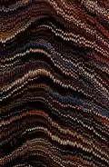 A combed marbled pattern from the front flyleaf of a binding of The Playmate: A Pleasant Companion for Spare Hours by Joseph Cundall, Printed by Barclay, 1847.