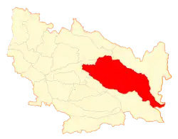 Map of the Coihueco commune in the Ñuble Region