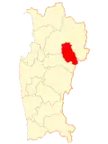Map of Paiguano commune in the Coquimbo Region