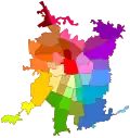 Location of Padre Hurtado within Greater Santiago, shown in Yellow