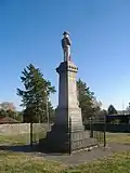 Closeup of the rear of the monument