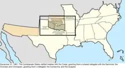Map of the change to the Confederate States on December 31, 1861
