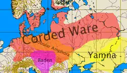 Image 36Corded Ware culture area included Latvia (from History of Latvia)