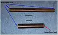 Improvised pipe gun; showing dimensions