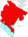 Ethnic structure of Montenegro by counties and cities 1953