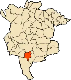 Location of Aïn El Melh within M’Sila Province