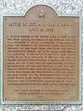 Dam No. One Battlefield Site Plaque 1