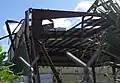 Damaged basketball court