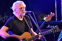 Knopfler performing during 2017