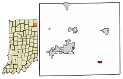 Location of St. Joe in DeKalb County, Indiana.