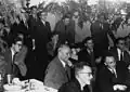 Karl Friedrich Bonhoeffer, Leo De Maeyer and other scientist at a Christmas party of the Department, 1955