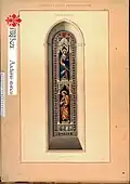 Watercolor drawing of a stained glass window created by Ulisse De Matteis ca. 1865 for the oratory of San Giuseppe in Florence. From the Archivio storico comunale Firenze.