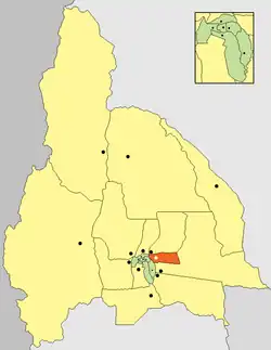 location of Departamento San Martín in San Juan Province