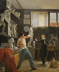 The Sculptor Christen Christensen Working with a Live Model in His Studio, 1827