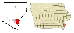 Location in the state of Iowa