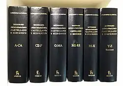 A photo of Diccionario crítico etimológico castellano e hispánico de Corominas y Pascual
