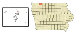 Location of Orleans, Iowa