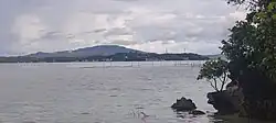Dinagat's poblacion, viewed from La Isla Calavera