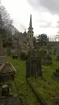 The abandoned and disused Dissenters' Chapel in Hither Green Cemetery, south east London.