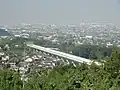 Panorama view of Fuefuki and Maglev train test run exhibition