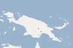 Distribution of Microhydromys argenteus