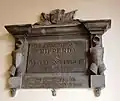 Memorial plaque for Wigbolt Ripperda in the meeting hall of the Haarlem schutterij