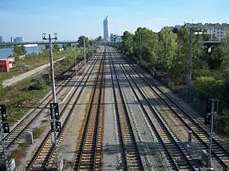 Six railway tracks