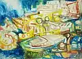 Dong-shin Bae The Mokpo Shipyard 1982 (76.3x56.3&nbsp;cm) Watercolor