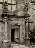 The principal door of High Sunderland Hall in 1913, showing more of the grotesque figures.