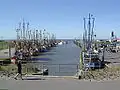 Cutter harbour at Dorumer Tief in Dorum-Neufeld