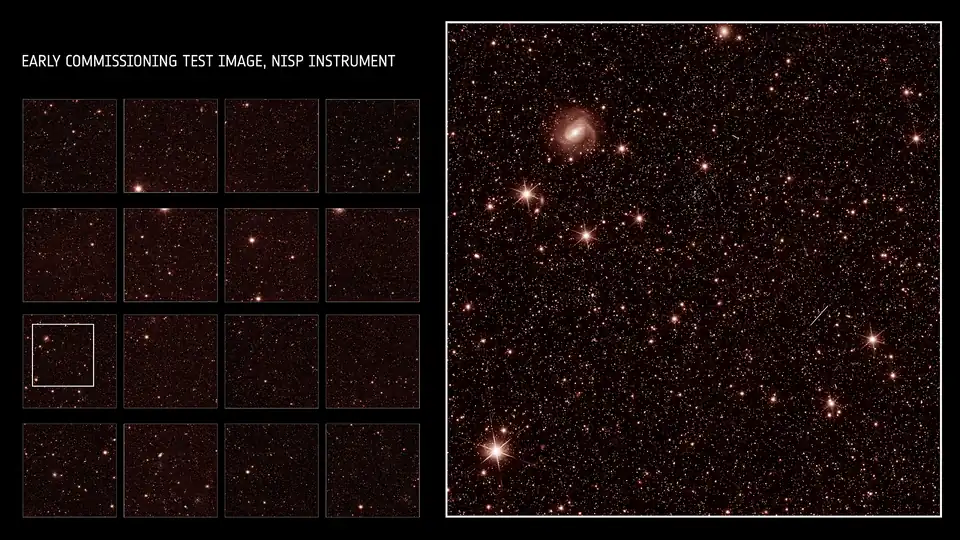 Early commissioning test image NISP instrument