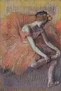 Edgar Degas: Tänzerin, sich die Sandale bindend