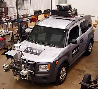 Image 17Radar, GPS, lidar, etc. are all combined to provide proper navigation and obstacle avoidance (vehicle developed for 2007 DARPA Urban Challenge). (from Engineering)