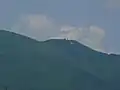 Radio towers below summit