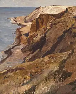 Eugen Bracht Küste auf Sylt (Morsum-Kliff), 1897, Oil on canvas 61.5&nbsp;cm ×&nbsp;50.5&nbsp;cm (24+1⁄4&nbsp;in ×&nbsp;20&nbsp;in)
