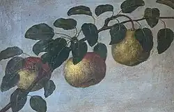 Eugene Dovilliers, untitled (Pears), oil on canvas, private collection