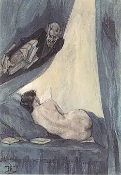 The Librarian, (1878–1881) pencil, watercolor, gouache (22 x 14.5&nbsp;cm) Namur