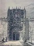 Main facade of the Colegio de San Gregorio, circa 1865, by Francesc Parcerisa