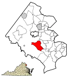 Burke, Fairfax County, Virginia. Burke Centre is the western part of the red area on this map.